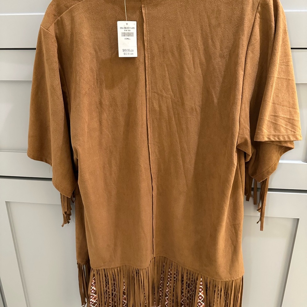 Hollister spaghetti strap Mini Dress with faux brown suede cover-up top - Picture 4 of 7